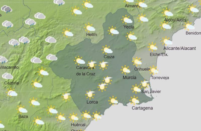 Murcia remains dry while the rest of Spain is soaked: weather forecast November 21-27