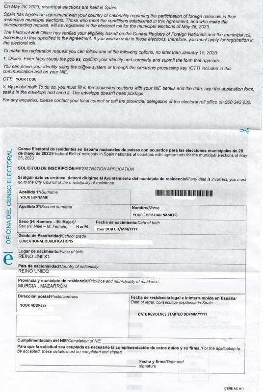 <span style='color:#780948'>ARCHIVED</span> - Voter registration request letters start to arrive: this is what you must do to vote in Spain in 2023