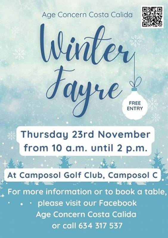 November 23 Age Concern Winter Fayre at Campsol Golf Club