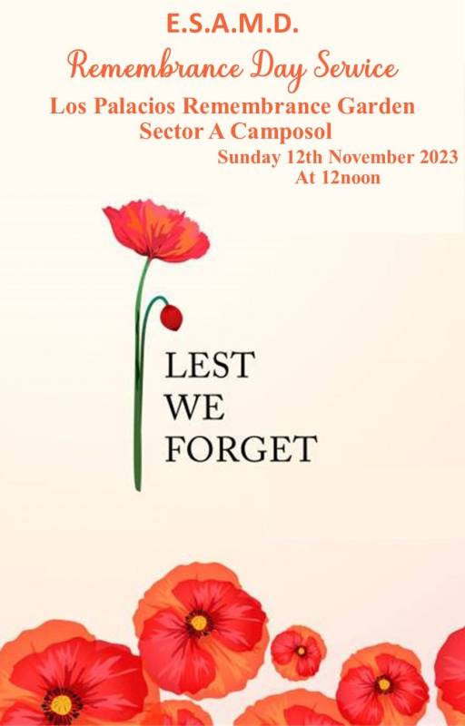 November 12 Remembrance Day Service at Camposol Garden of Remembrance