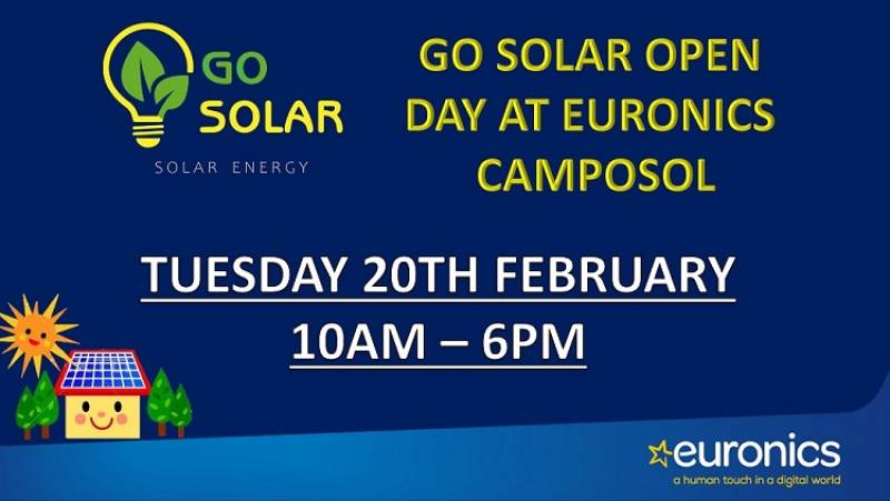 February 20 Solar energy information open day at TJ Electricals/Euronics Camposol