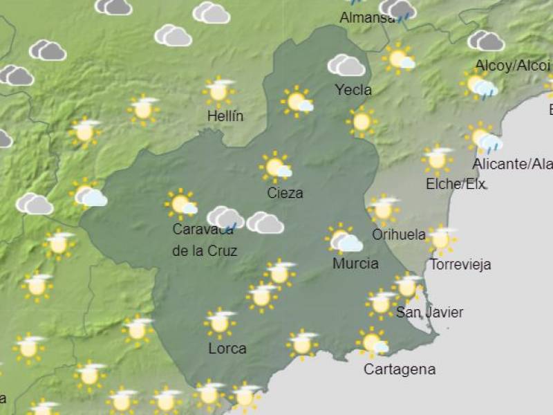 Rain in Murcia this weekend: Weather forecast April 25-28