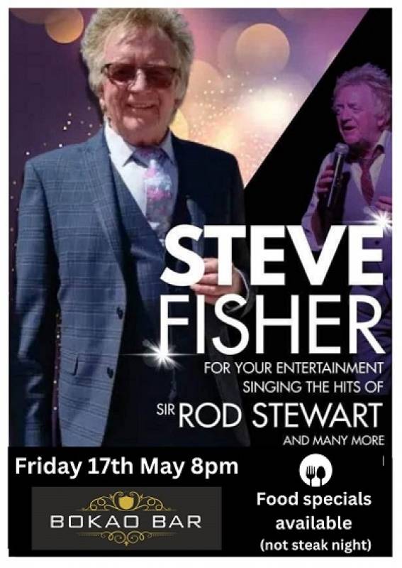 May 17 Steve Fisher performing as Sir Rod Stewart at the Bokao Bar Condado de Alhama Golf Resort