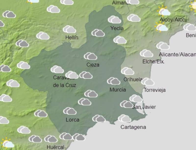 More showers and cooler days: Murcia weekly weather forecast October 14-20