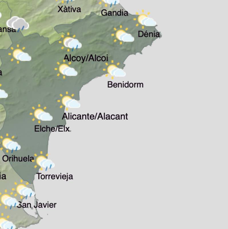 Alicante weather forecast October 28-31: Sunshine prevails midweek after cloudy skies and thunderstorms