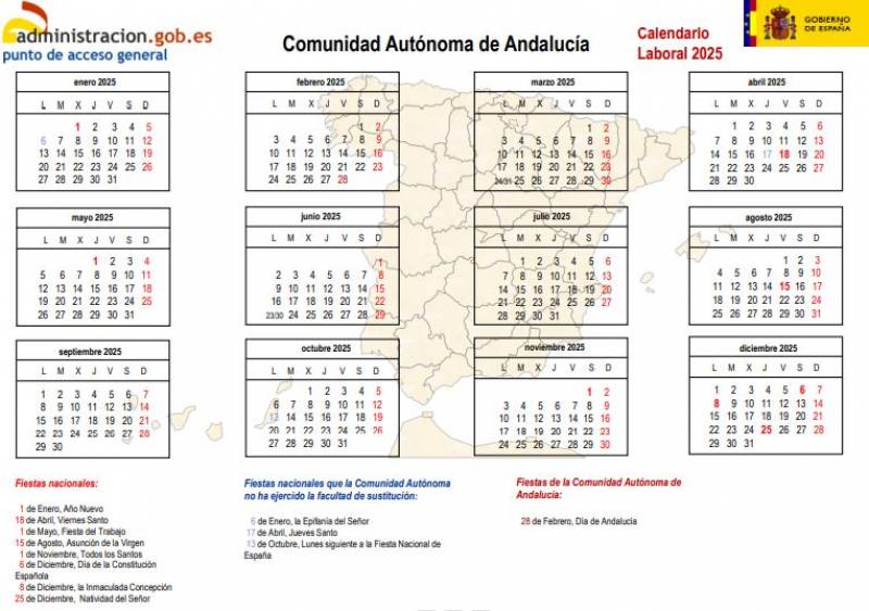 Andalusia public holiday calendar 2025: All the festivos and bank holidays next year