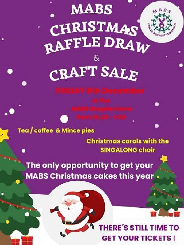 December 6 MABS Craft and Christmas cake Sale at the MABS Respite Home