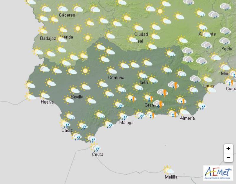 Torrential rain and storms ahead: Andalusia weekly weather forecast Dec 9-15