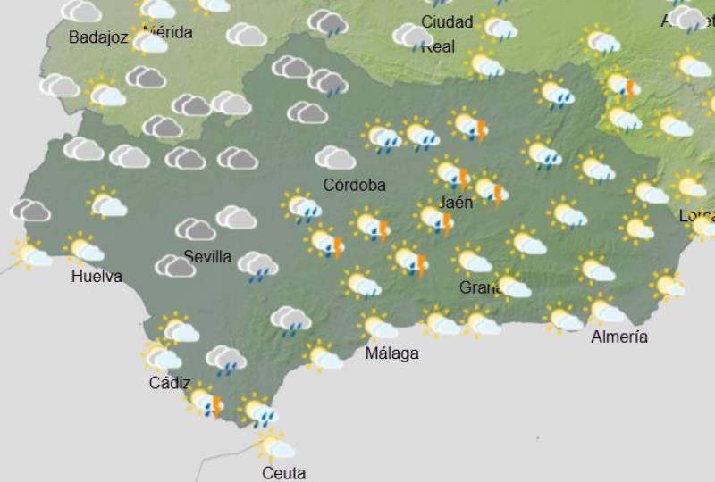 Andalusia weekly weather forecast January 20-26: Warmer but very rainy