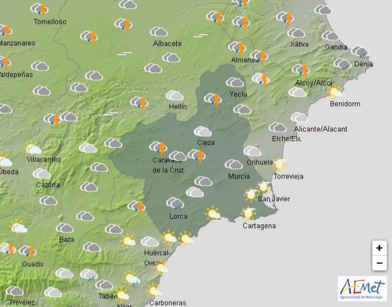 Showers set to continue all week: Murcia weather forecast March 3-6