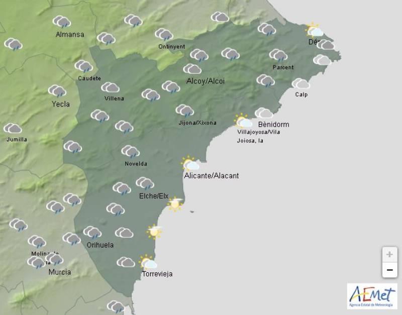 Persistent rain all weekend: Alicante weather forecast March 6-9