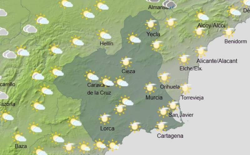 Murcia weekly weather forecast March 17-20: Wet and chilly once again