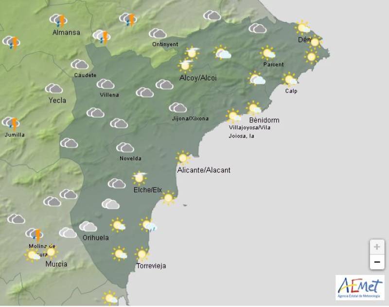 Alicante weekend weather forecast May 8-11: Stormy start before a calmer weekend