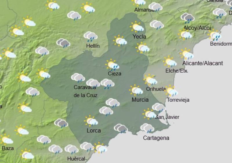 This is when the rain is forecast this week: Murcia weather July 21-24