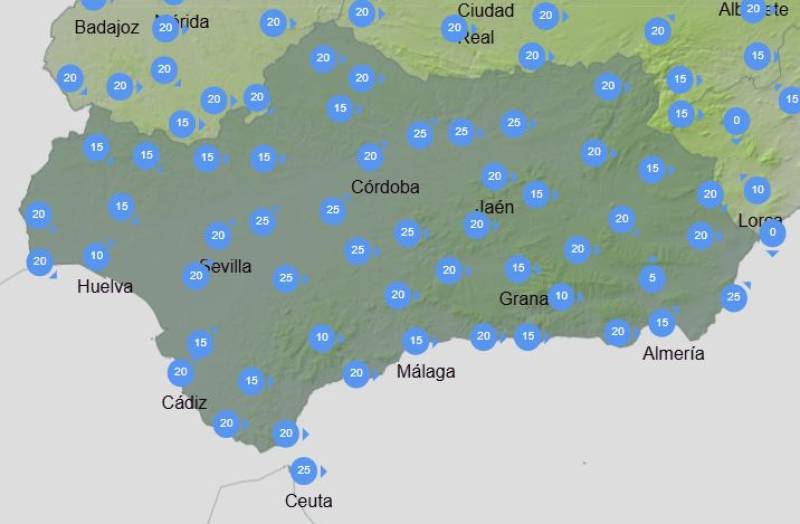 Andalucía weekly weather forecast August 25-28: Pleasant sunshine and warm temperatures