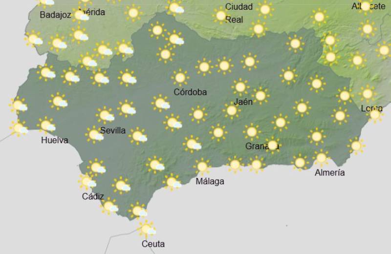 Andalucía weekly weather forecast August 25-28: Pleasant sunshine and warm temperatures