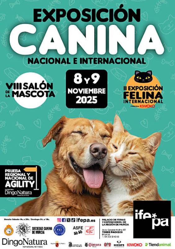 November 8 and 9 Discounted admission to the annual Dog Show and Pet Fair at the at the IFEPA exhibition centre in Torre Pacheco