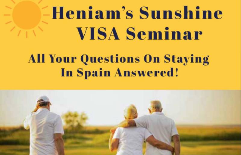 October 23 Sunshine Visa Seminar with Heniam & Associates in La Manga