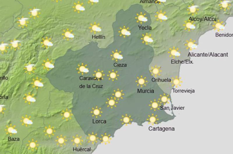 Murcia basks in 19-degree weather: Weather forecast January 12-15