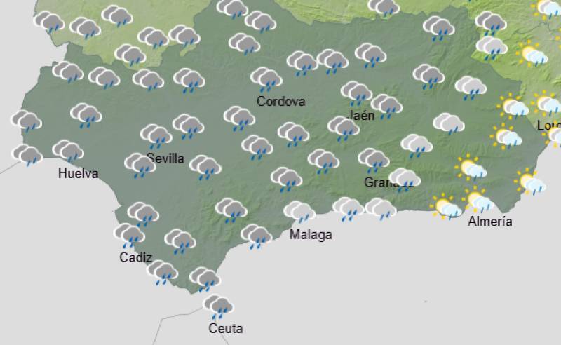 Andalucía weekly weather forecast January 19-22: Bright beginnings give way to rain and coastal winds
