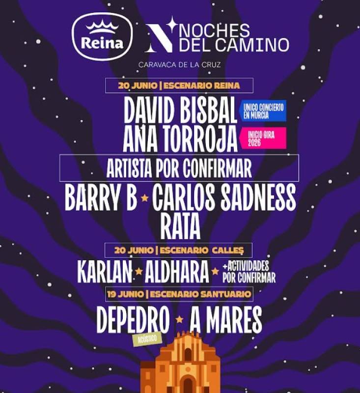 Tickets now on sale for the Noches de Camino music festival in Caravaca in June