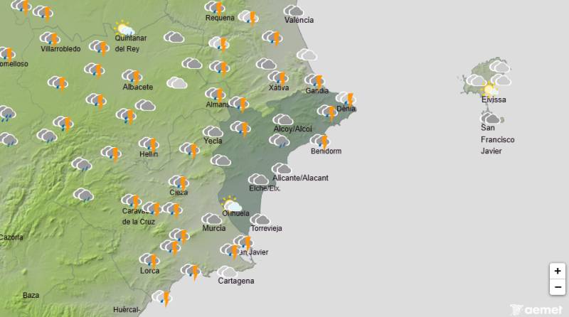 A wintry weekend ahead with grey skies and thunderstorms: Alicante weather forecast March 5-8