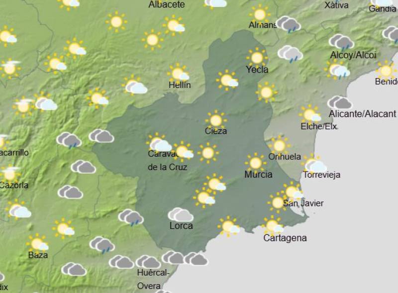 Murcia weekly weather forecast March 23-26
