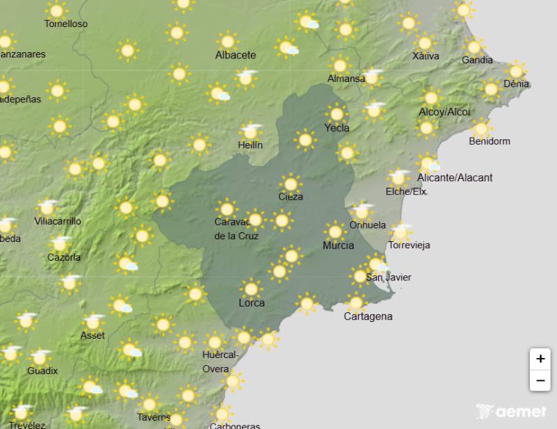 Murcia weather forecast May 25-28: Mostly sunny with rising temperatures on the way