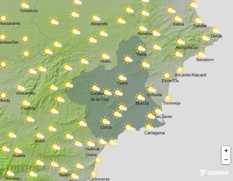 Murcia weather forecast May 25-28: Mostly sunny with rising temperatures on the way