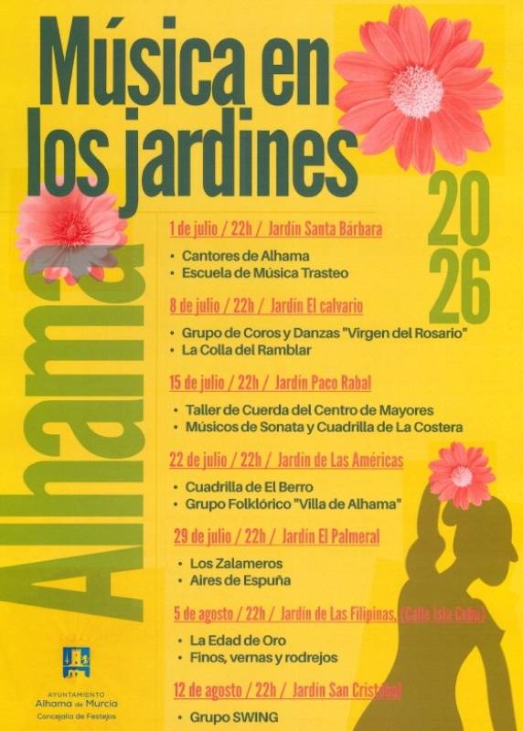 July 29 Free open-air concert in the Jardín El Palmeral in Alhama de Murcia
