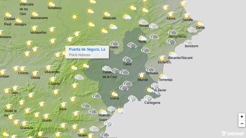 Murcia weather forecast October 15-18: Thunderstorms and a drop in temperatures