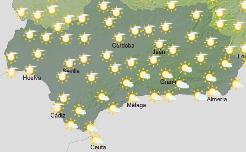 Andalucía weekend weather forecast October 22-25: Settled and sunny with a mild feel